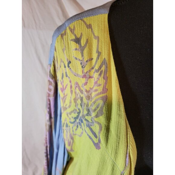 Soft Surroundings Sze Large 1 Button Multi Color Gauze Duster - Picture 3 of 7